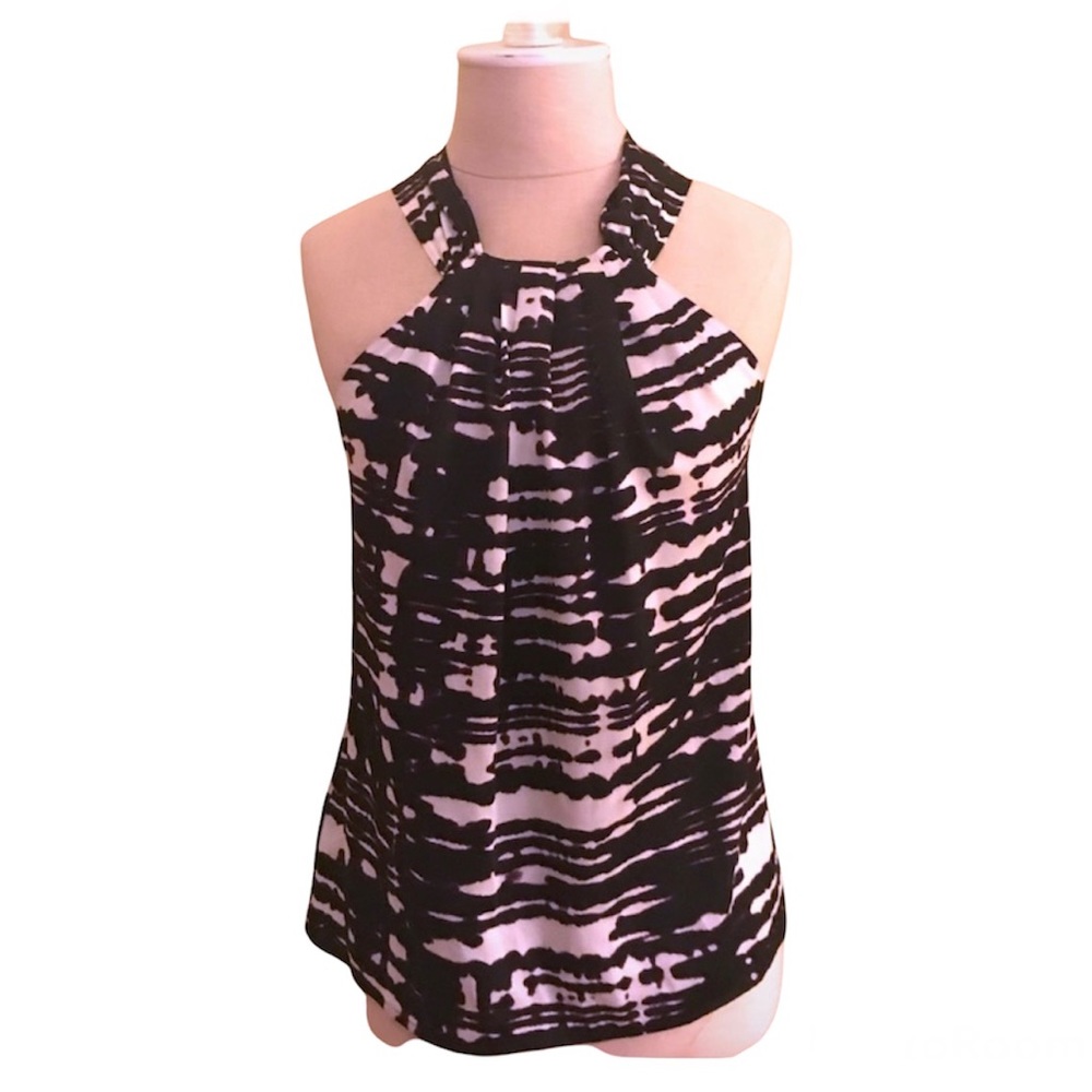 [Ann Taylor] Black/Purple/White Blouse